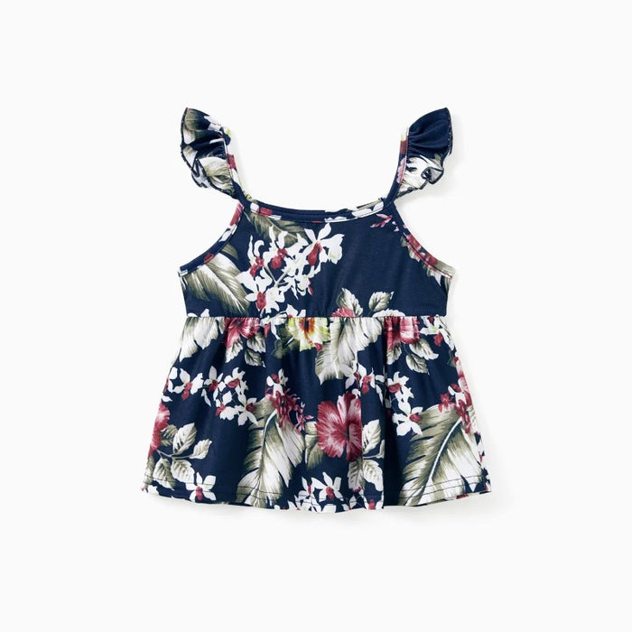 Family Matching Floral Tee And Dress Set