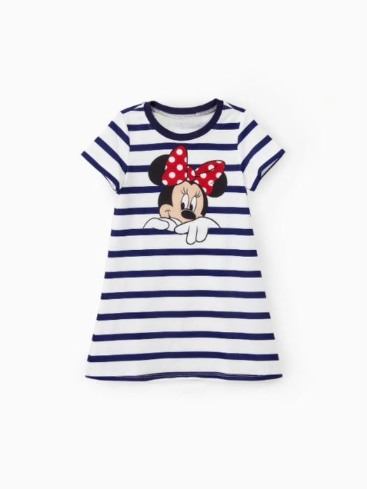 Striped Animated Character T Shirts Family Matching Set