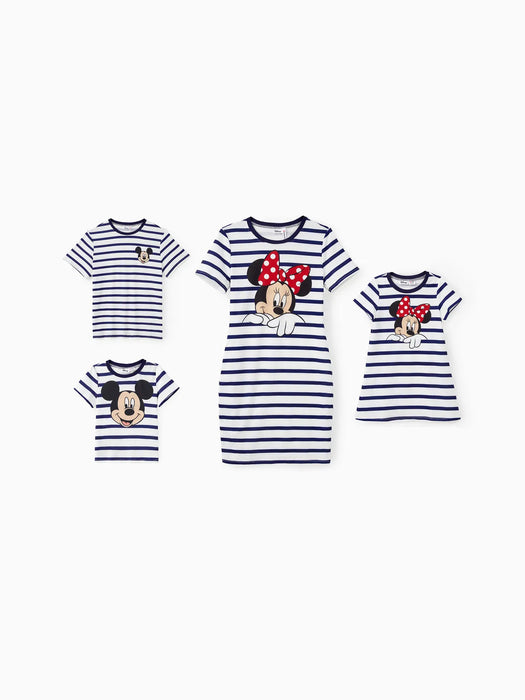 Striped Animated Character T Shirts Family Matching Set