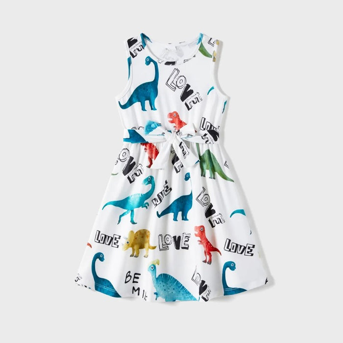 Family Matching Dinosaur Tank Dresses And T Shirt Sets