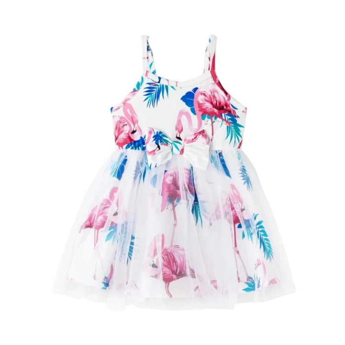 Flamingo Printed Family Matching Dresses Set