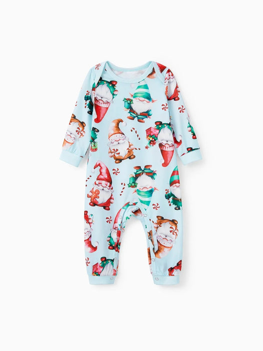 Santa And Reindeer Printed Family Matching Christmas Pajama Set