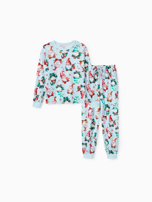 Santa And Reindeer Printed Family Matching Christmas Pajama Set