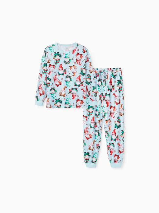 Santa And Reindeer Printed Family Matching Christmas Pajama Set