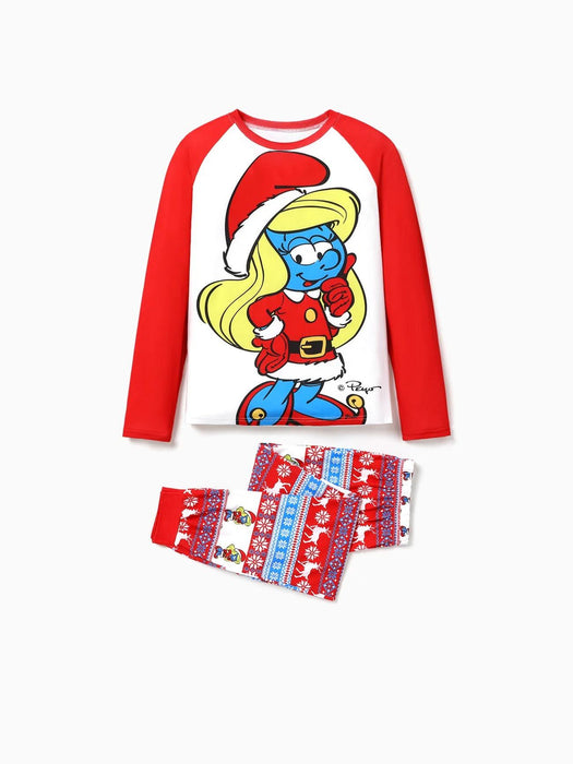 The Smurfs Long Sleeves Family Matching Christmas Pajama Set