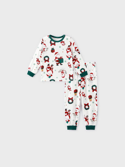 Santa And Wreath Family Matching Christmas Pajama Set