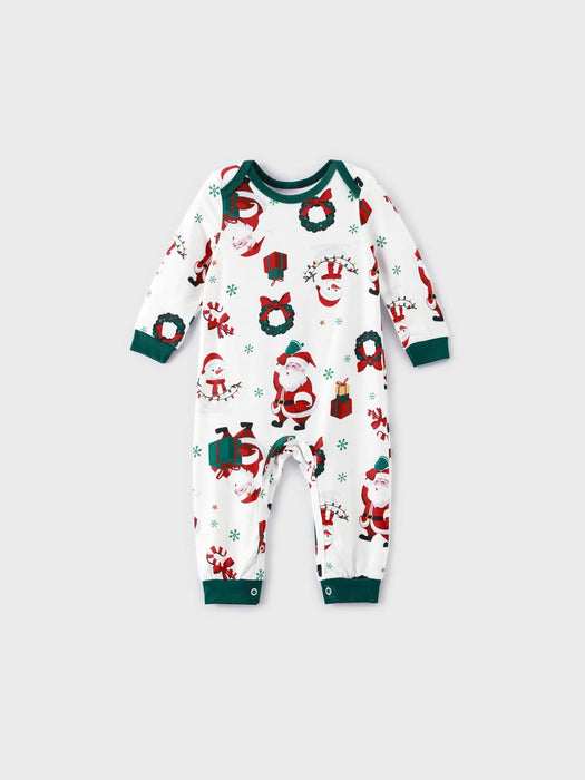 Santa And Wreath Family Matching Christmas Pajama Set