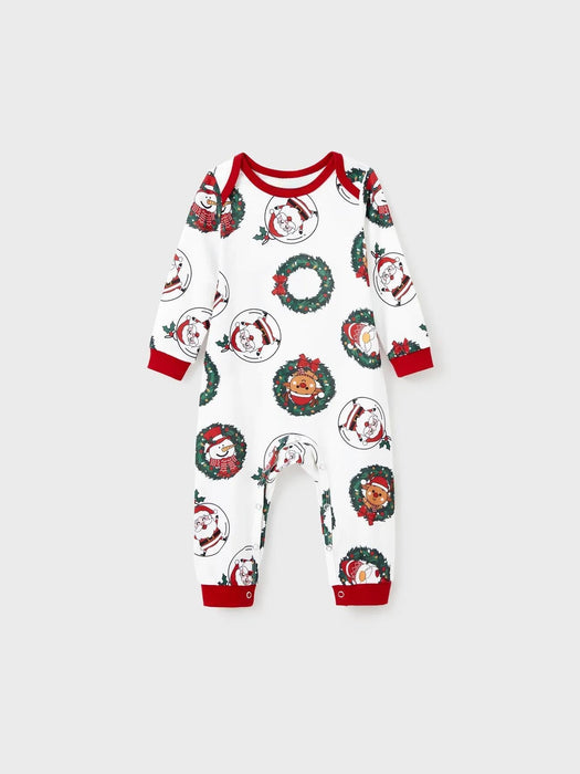 Family Matching Christmas Pajama Sets With Santa And Reindeer Design