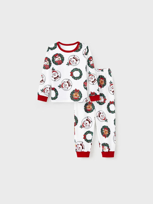 Family Matching Christmas Pajama Sets With Santa And Reindeer Design