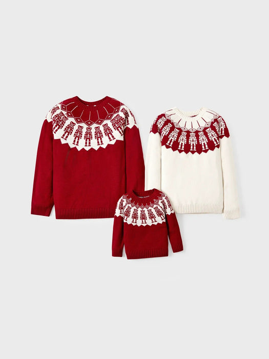 Nutcracker Pattern Family Matching Christmas Sweaters