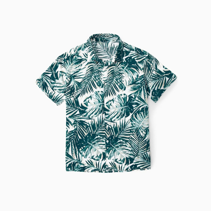 Tropical Leaf Print Family Matching Outfit Set