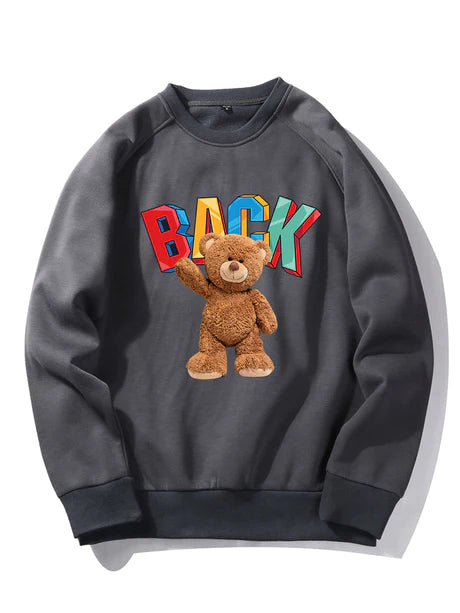 Bear Print Raglan Sleeve Sweatshirt