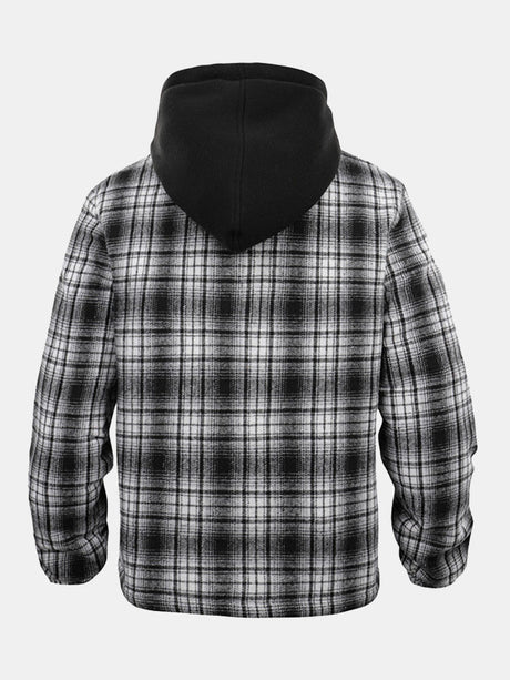 Flannel Hooded Plaid Coat