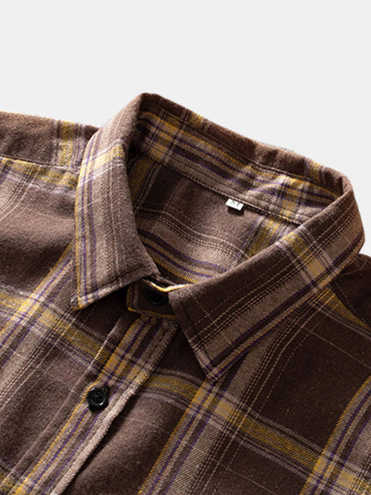 Double Patch Pockets Plaid Shirt