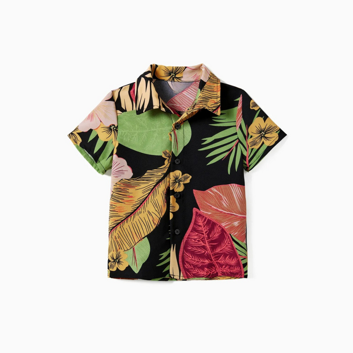 Vibrant Tropical Printed Family Matching Outfit Set