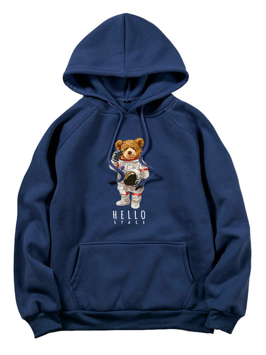 Astronaut Bear Print Hoodie