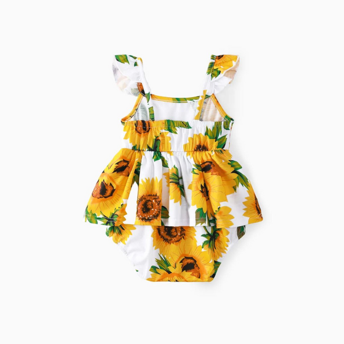 Family Matching Sunflower Print Outfits