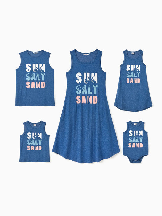 Sun Salt Sand Summer Collection Of Tanks And Dress Family Matching Set