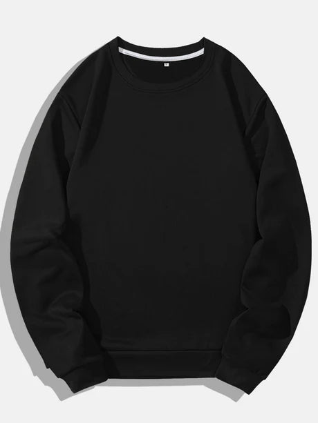 Crew Neck Solid Color Sweatshirts