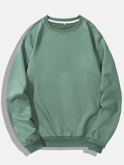 Crew Neck Solid Color Sweatshirts