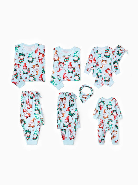 Santa And Reindeer Printed Family Matching Christmas Pajama Set