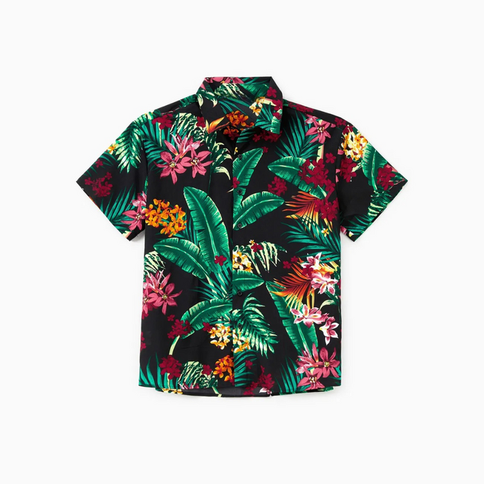 Tropical Leaves Pattern Family Matching Outfits