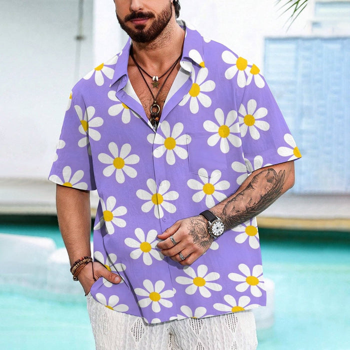 All Over Floral Holiday Short Sleeve Shirt