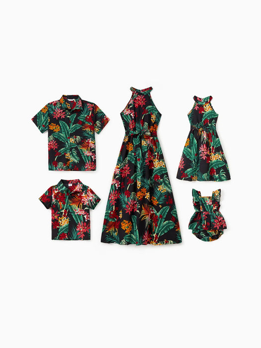 Allover Plant Floral Print Family Matching Sets