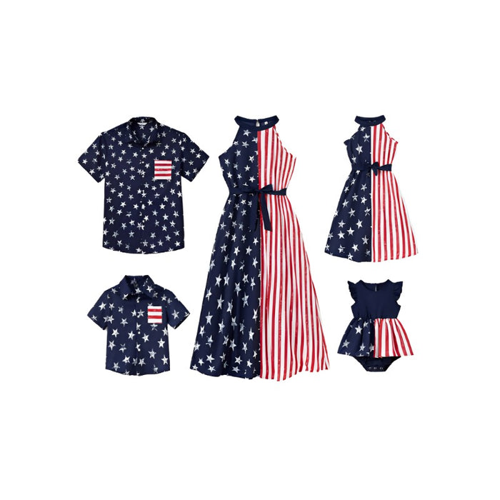 American Flag Print Family Matching Set