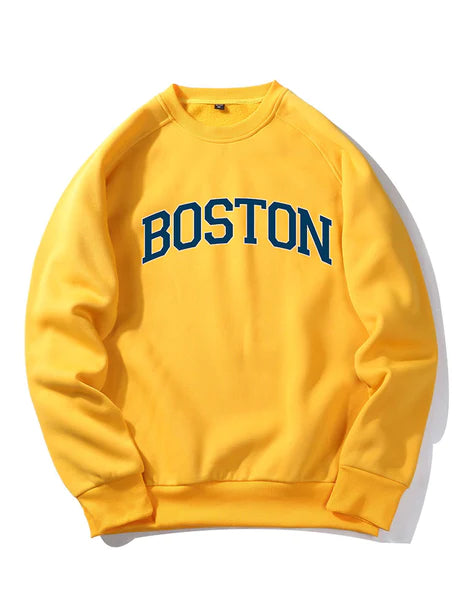 Boston Letter Print Raglan Sleeves Sweatshirt