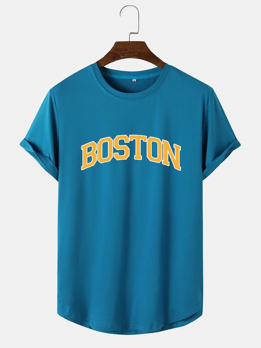 Boston Yellow Print T-Shirt