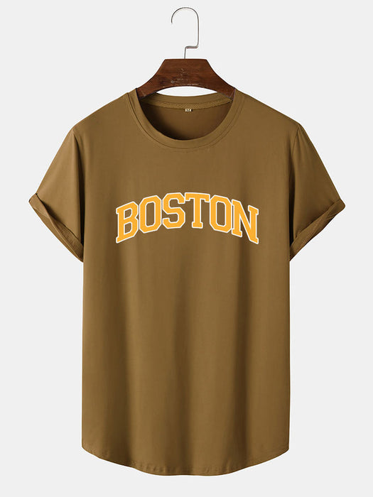 Boston Yellow Print T-Shirt