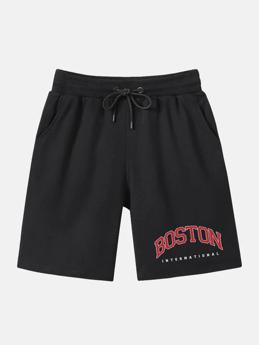 Boston Print Mid Length Short