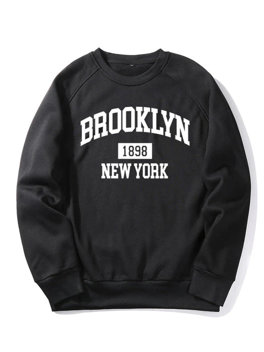 Brooklyn New York Letter Print Sweatshirt