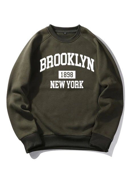 Brooklyn New York Letter Print Sweatshirt