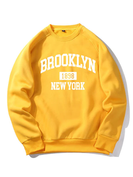 Brooklyn New York Letter Print Sweatshirt