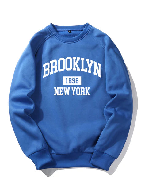 Brooklyn New York Letter Print Sweatshirt