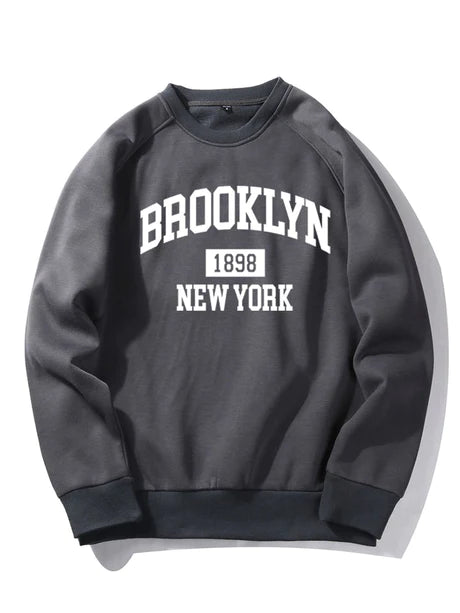 Brooklyn New York Letter Print Sweatshirt