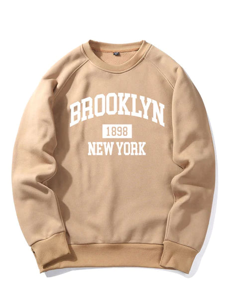 Brooklyn New York Letter Print Sweatshirt