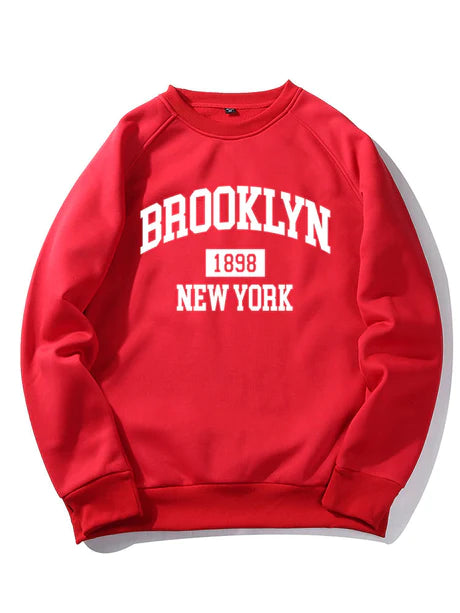 Brooklyn New York Letter Print Sweatshirt