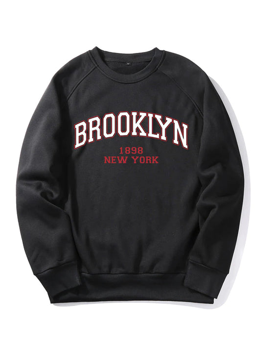 Brooklyn Letter Print Raglan Sleeve Sweatshirt