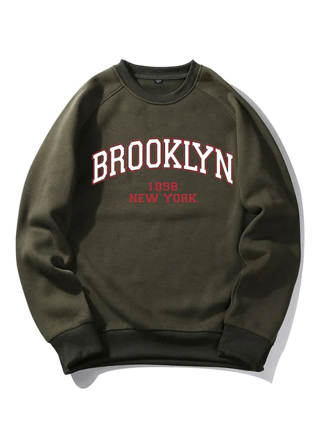 Brooklyn Letter Print Raglan Sleeve Sweatshirt