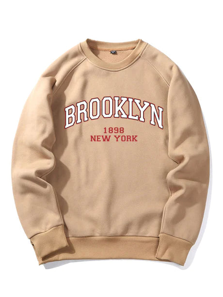 Brooklyn Letter Print Raglan Sleeve Sweatshirt