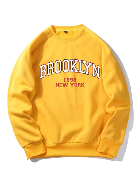 Brooklyn Letter Print Raglan Sleeve Sweatshirt