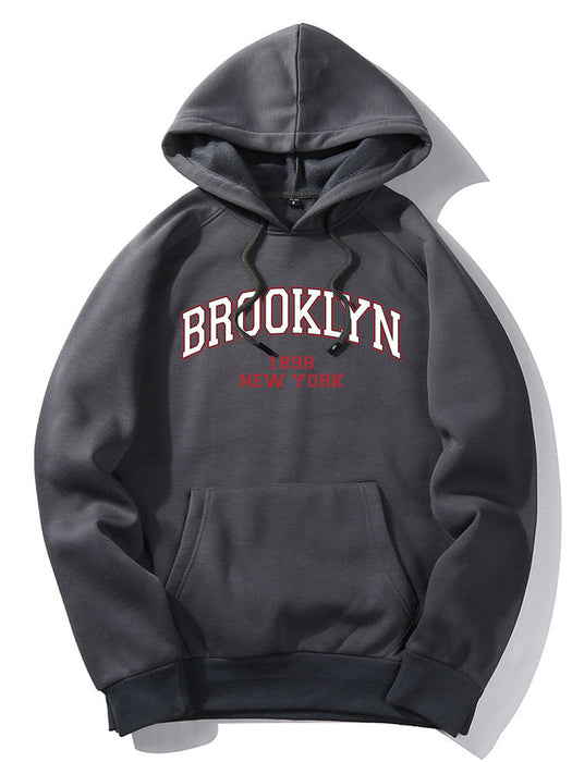 Brooklyn Letter Print Raglan Sleeve Hoodie