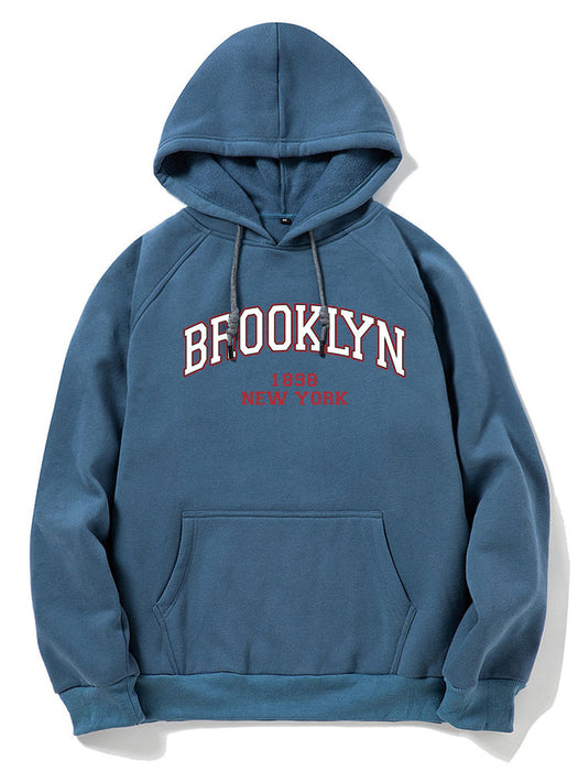 Brooklyn Letter Print Raglan Sleeve Hoodie