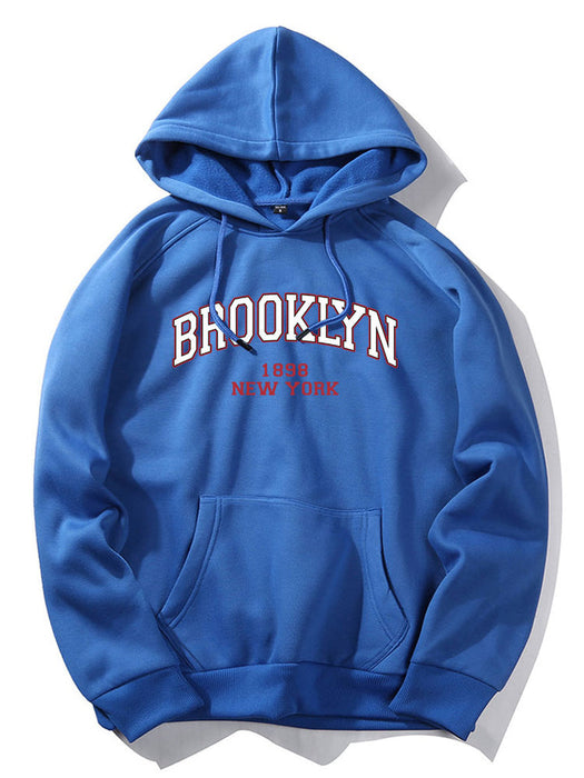 Brooklyn Letter Print Raglan Sleeve Hoodie