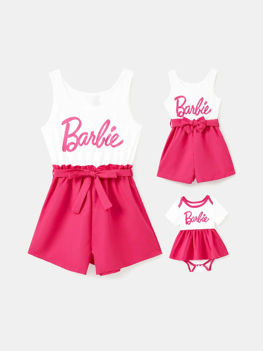 Barbie Letter Print Rompers Family Matching Set