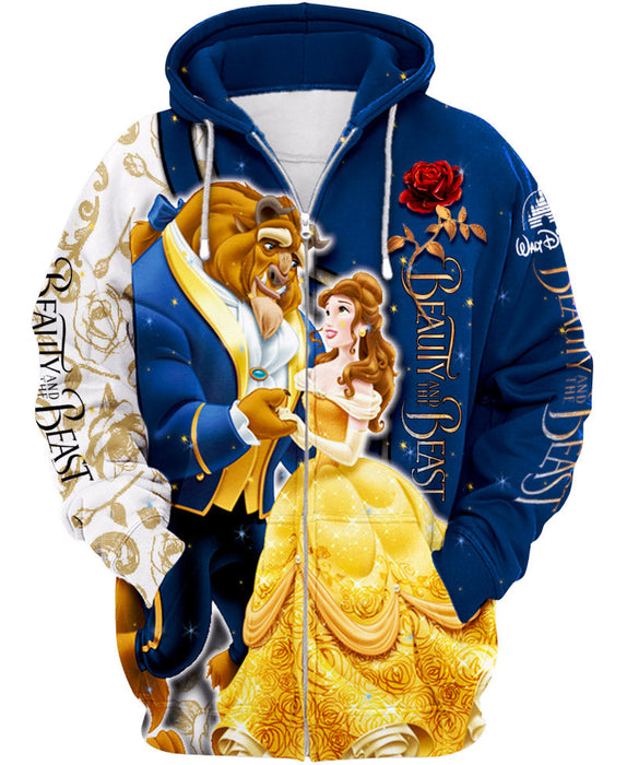 Beauty And The Beast Zip Up Hoodie