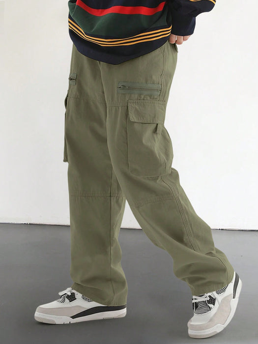 Cargo Pants With Flap And Side Pockets